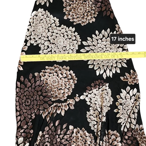 Y2K Burnout Maxi Dress Women Size 8 Black Floral Maxi Fairy Whimsy Vintage NWT - Picture 13 of 14